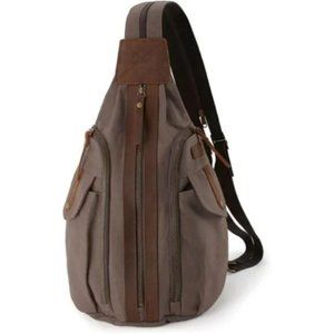NEW CANVAS Sling Bag, Crossbody Backpack Coffee